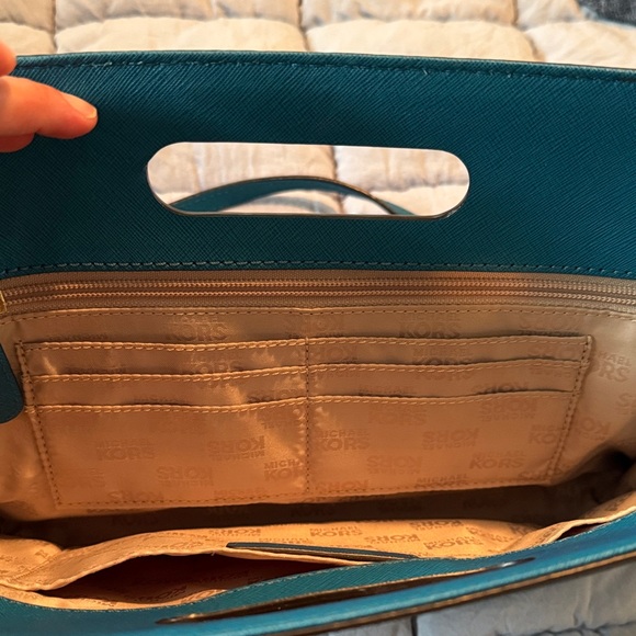 Michael Kors Teal Clutch Bag - Picture 3 of 7